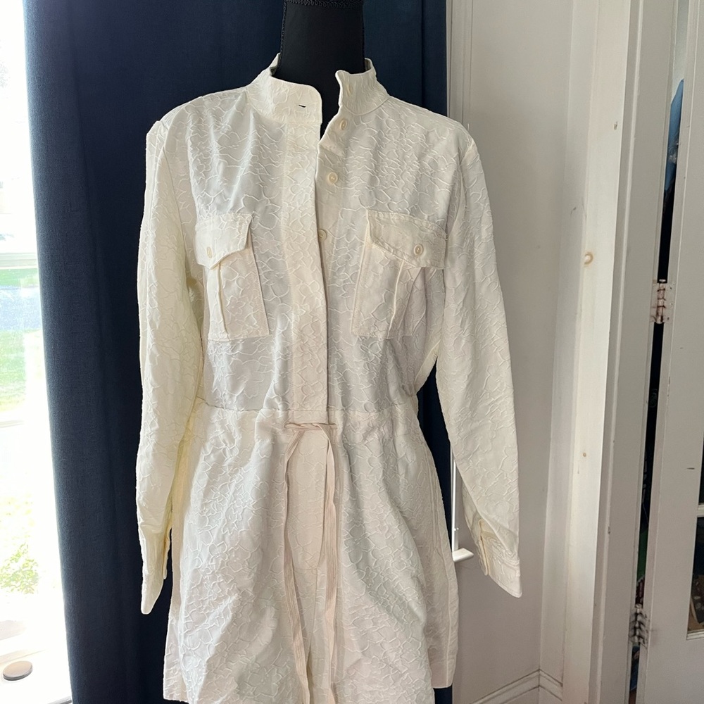 J.Crew jumper, one piece, long sleeve shorts size 12 white